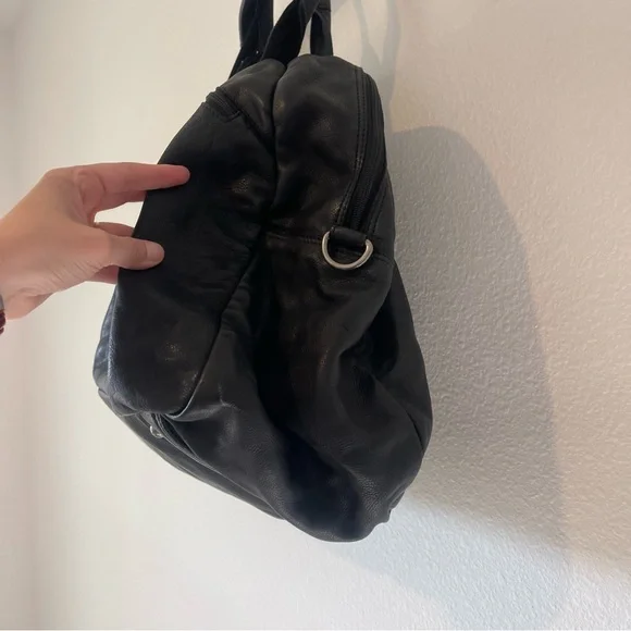 Rustic Town Black Leather Duffel Bag Casanova Travel - Picture 10 of 13